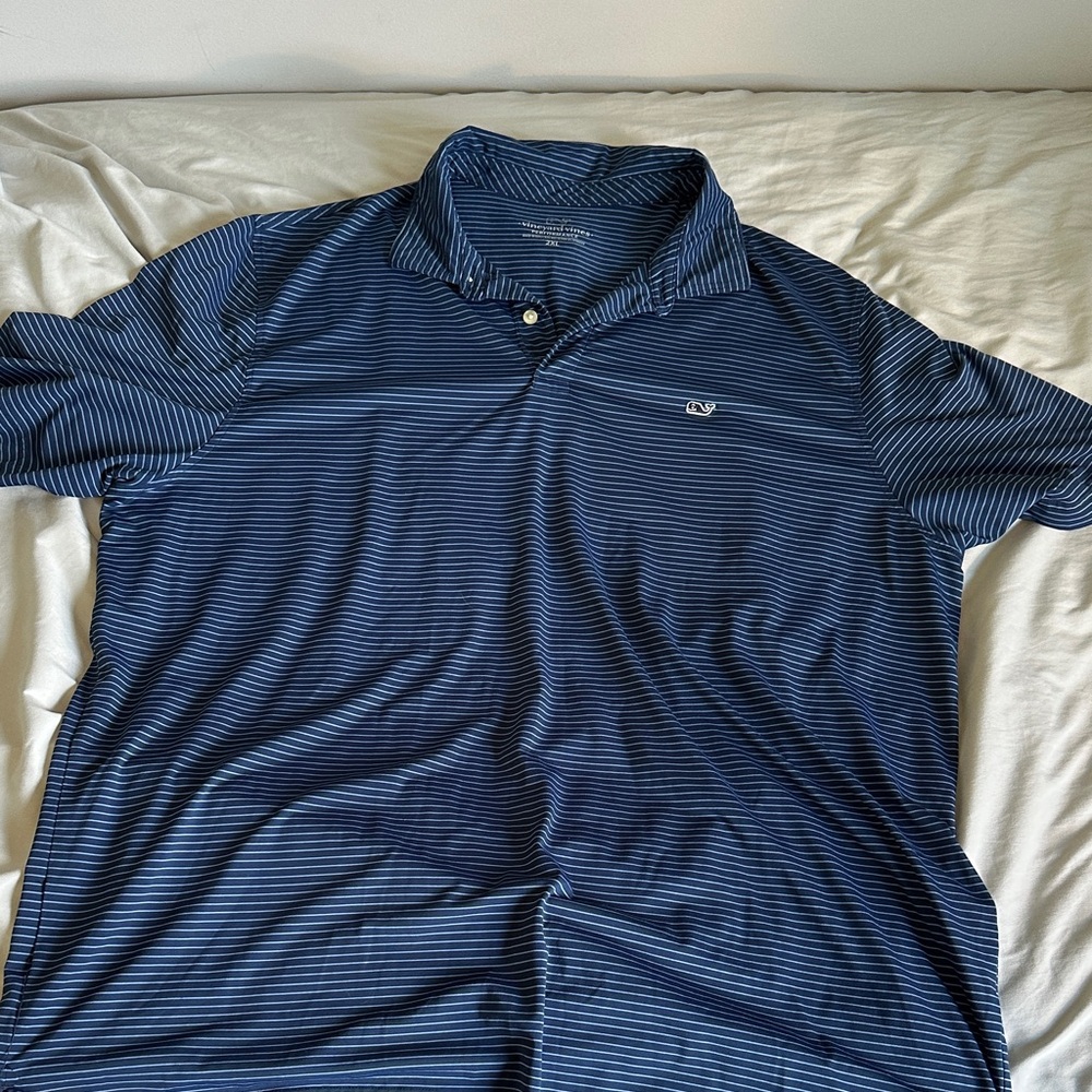 Vineyard Vines Navy Striped Polo Shirt